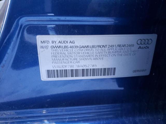 Photo 10 from auction – 2008 AUDI A4 2.0T QU with VIN WAUDF78E78A052785