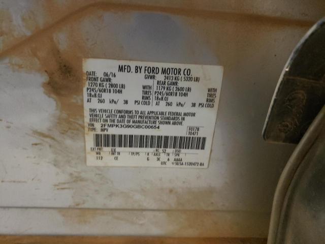 Photo 10 from auction – 2016 FORD EDGE SE with VIN 2FMPK3G90GBC00654