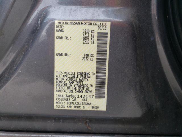 Photo 10 from auction – 2014 NISSAN ALTIMA/S/S with VIN 1N4AL3AP8EC142147