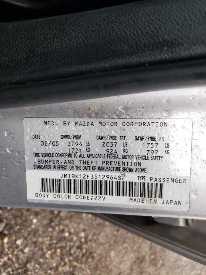 Photo 10 from auction – 2005 MAZDA 3 I with VIN JM1BK12F351296482
