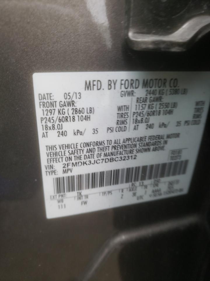 Photo 10 from auction – 2013 FORD EDGE SEL with VIN 2FMDK3JC7DBC32312