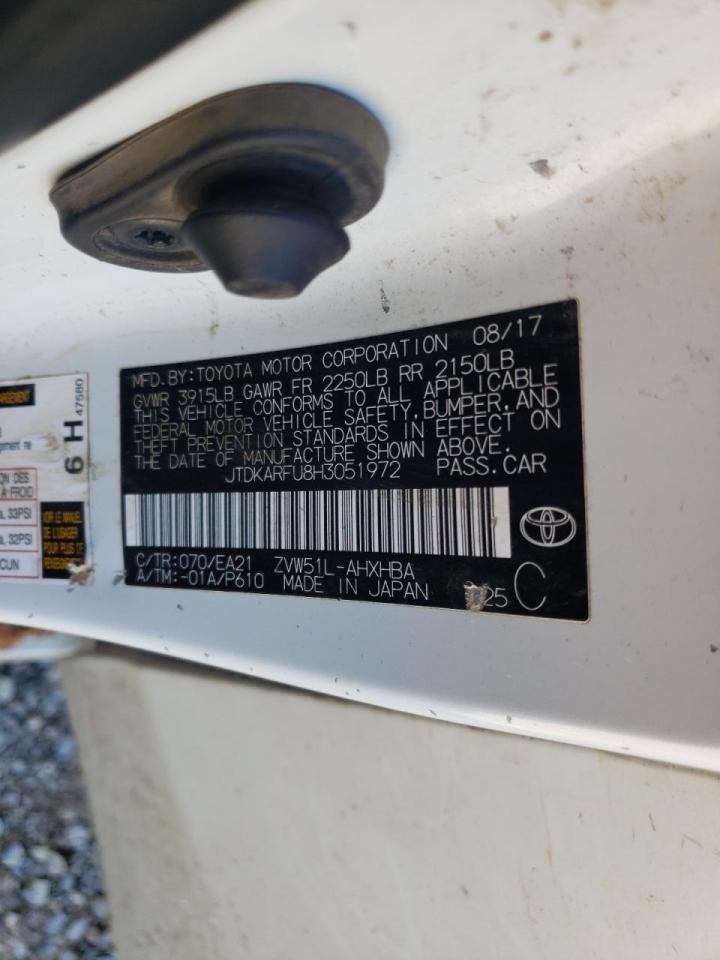 Photo 10 from auction – 2017 TOYOTA PRIUS with VIN JTDKARFU8H3051972