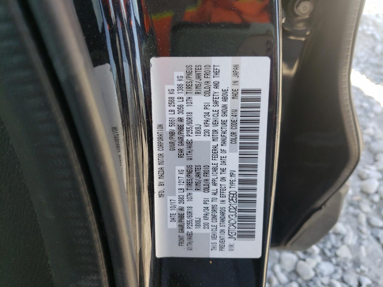 Photo 10 from auction – 2018 MAZDA CX-9 TOURI with VIN JM3TCACY3J0212590