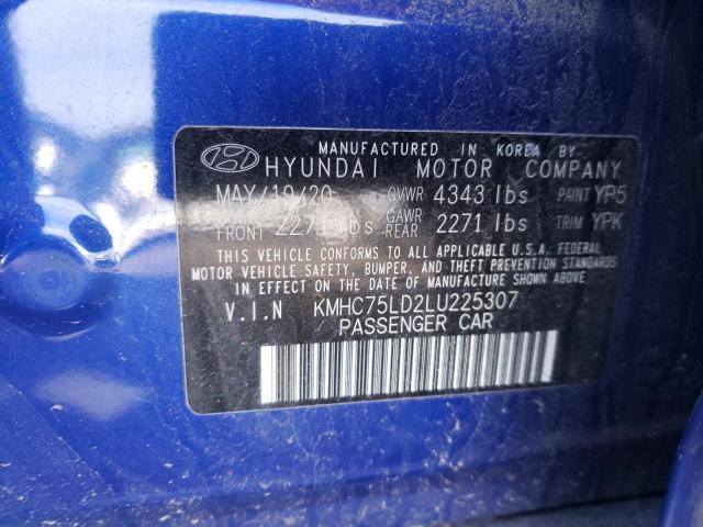 Photo 10 from auction – 2020 HYUNDAI IONIQ SEL with VIN KMHC75LD2LU225307