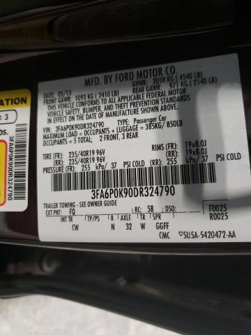 Photo 10 from auction – 2013 FORD FUSION TIT with VIN 3FA6P0K90DR324790