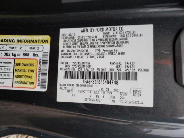Photo 10 from auction – 2015 FORD MUSTANG GT with VIN 1FA6P8CF6F5404748