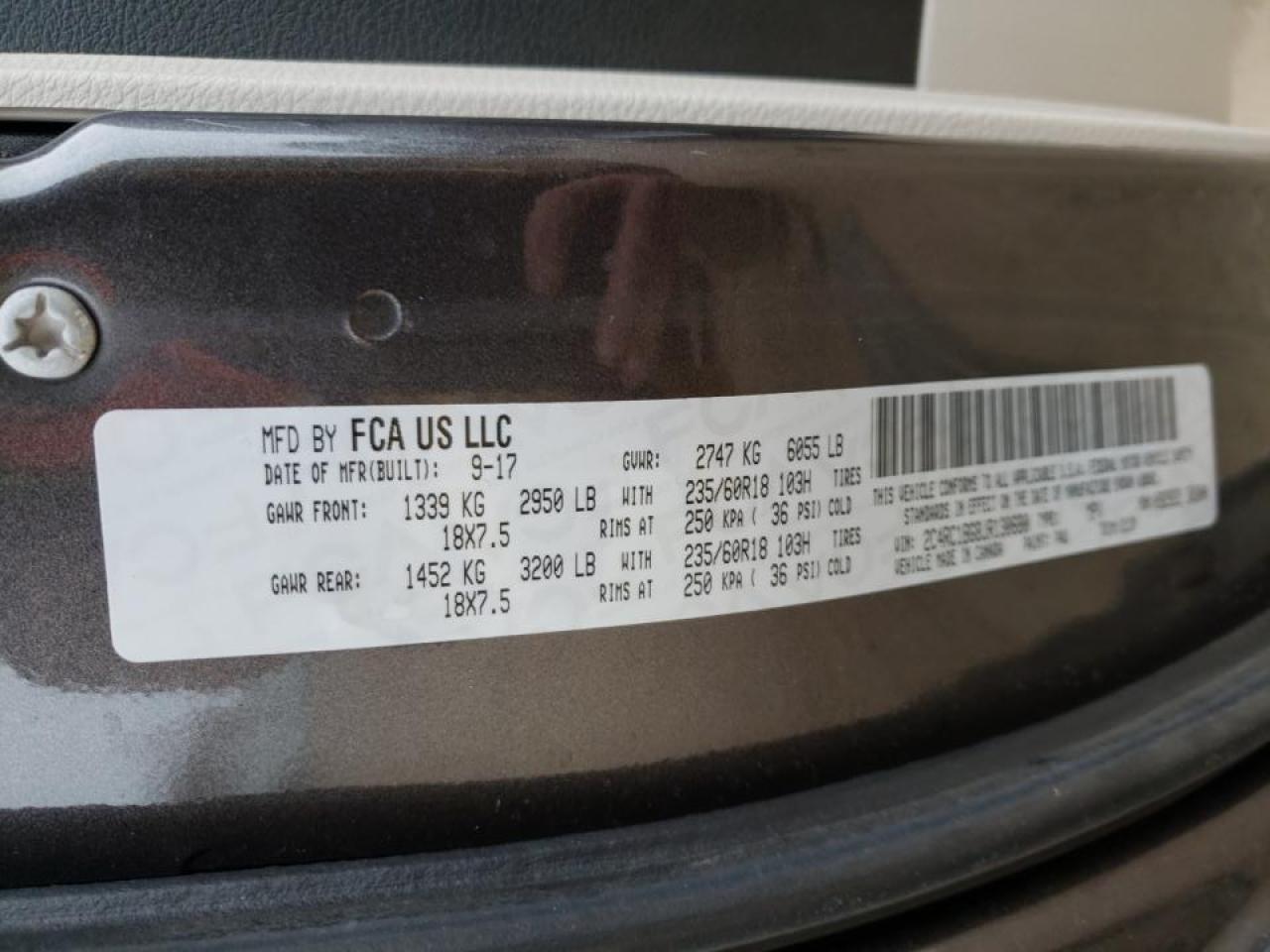 Photo 10 from auction – 2018 CHRYSLER PACIFICA T with VIN 2C4RC1BG8JR130680