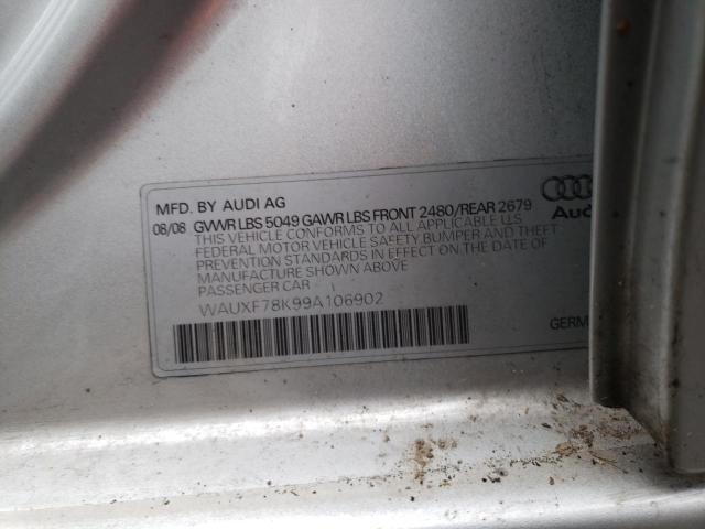 Photo 10 from auction – 2009 AUDI A4 PRESTIG with VIN WAUXF78K99A106902