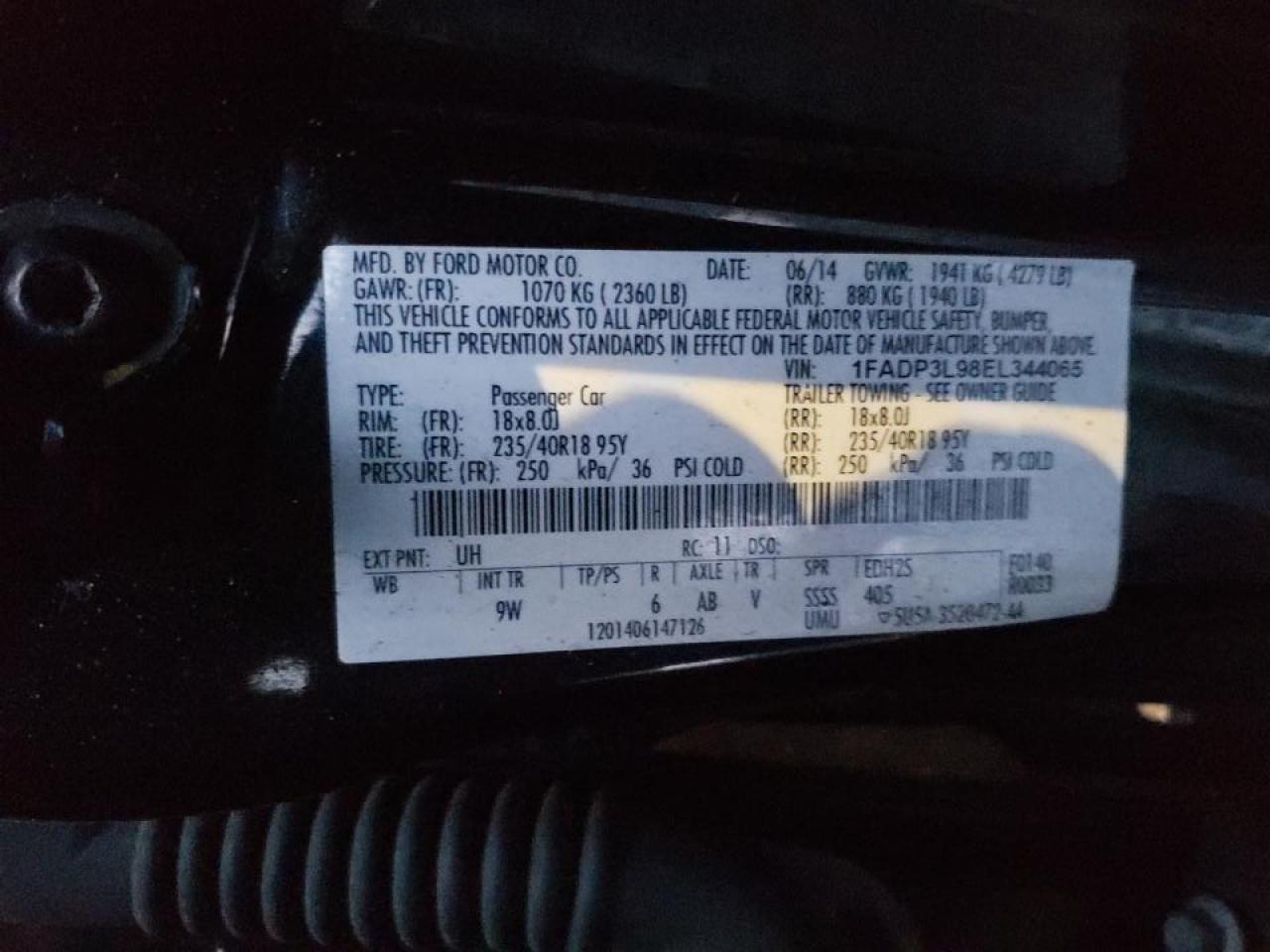 Photo 10 from auction – 2014 FORD FOCUS ST with VIN 1FADP3L98EL344065