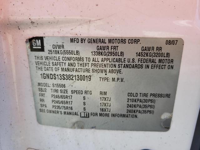 Photo 10 from auction – 2008 CHEVROLET TRAILBLAZE with VIN 1GNDS13S382130019