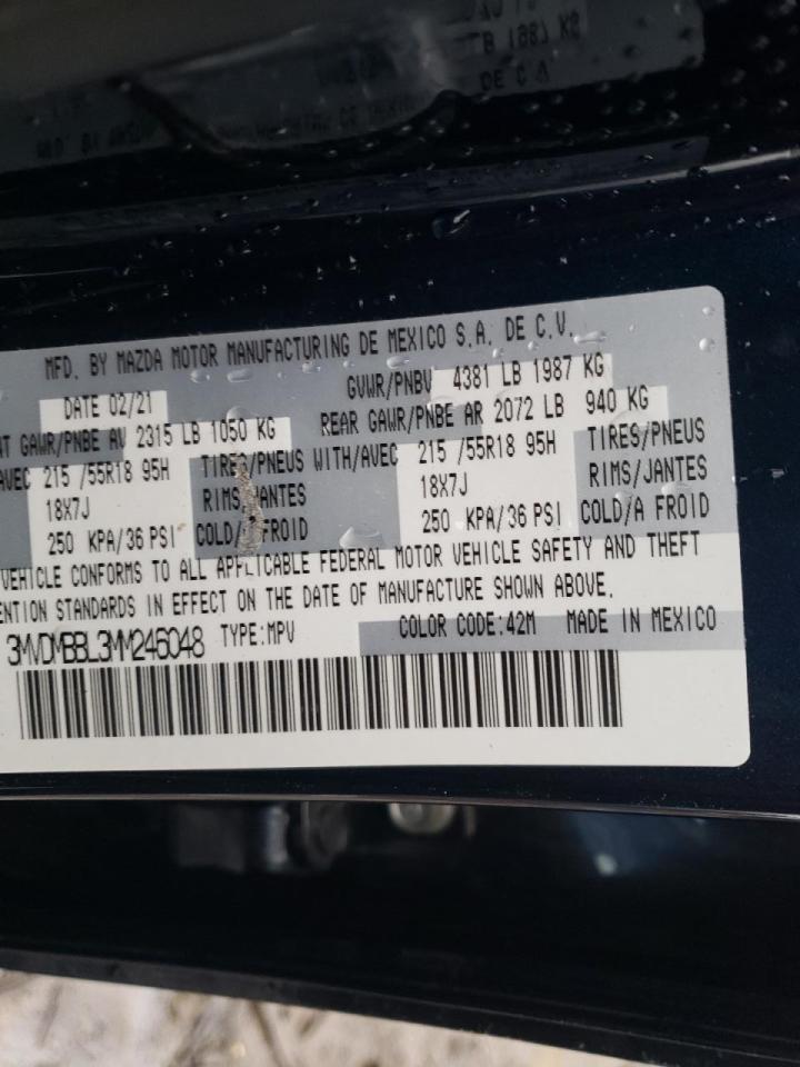Photo 10 from auction – 2021 MAZDA CX-30 SELE with VIN 3MVDMBBL3MM246048