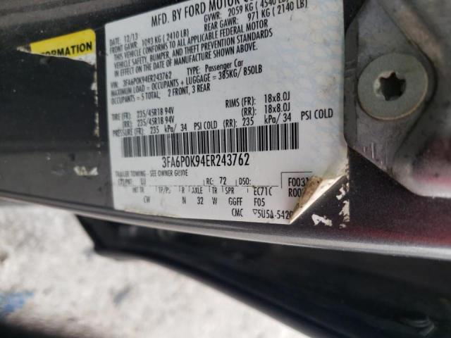 Photo 10 from auction – 2014 FORD FUSION TIT with VIN 3FA6P0K94ER243762