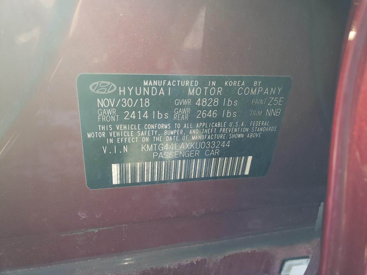 Photo 10 from auction – 2019 GENESIS G70 PRESTI with VIN KMTG44LAXKU033244