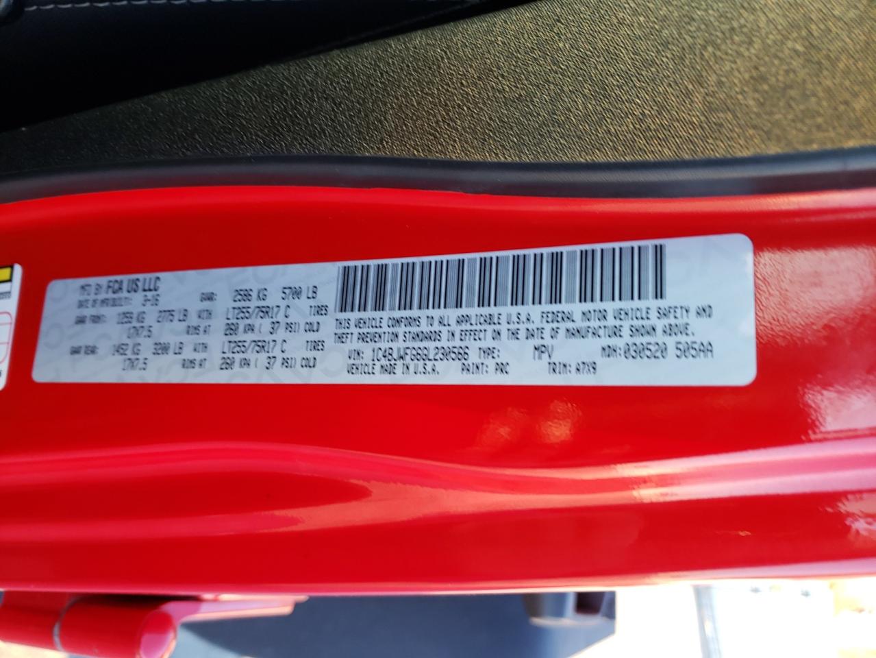 Photo 10 from auction – 2016 JEEP WRANGLER U with VIN 1C4BJWFG6GL230566
