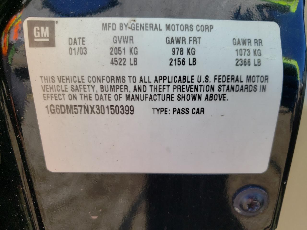 Photo 10 from auction – 2004 CADILLAC CTS with VIN 1G6DM577540174015