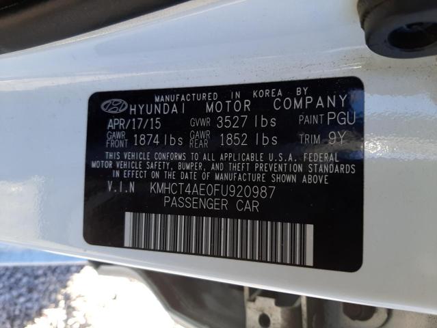 Photo 10 from auction – 2015 HYUNDAI ACCENT GLS with VIN KMHCT4AE0FU920987