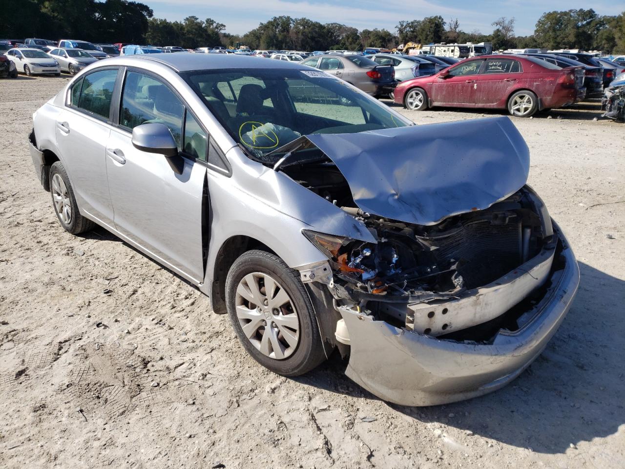 HONDA CIVIC LX 2012 with VIN 19XFB2F5XCE091339 - Photo from auction