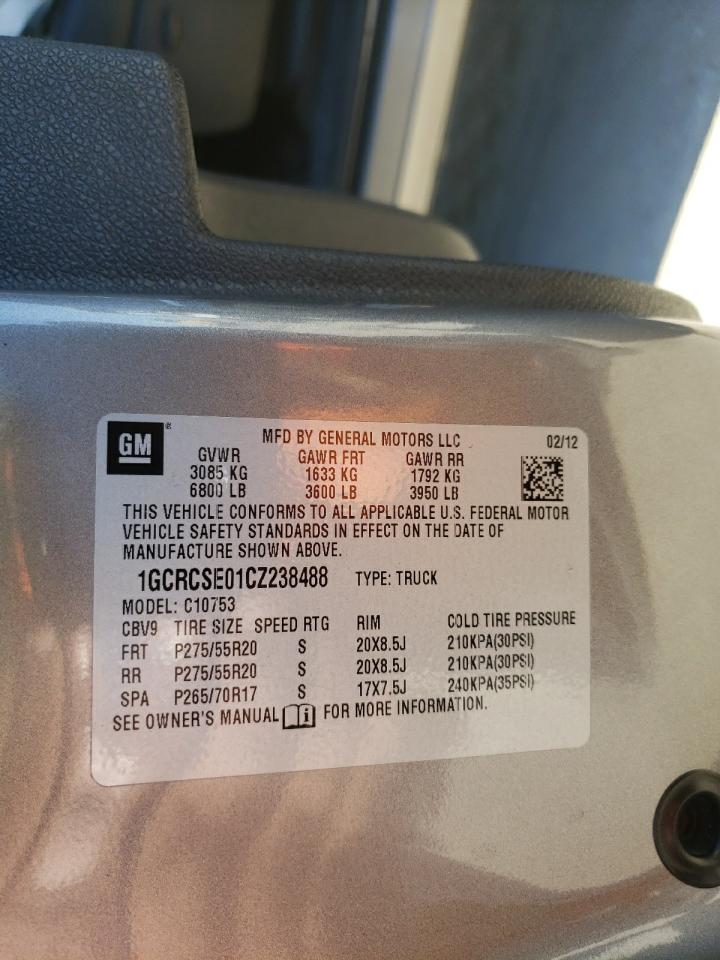 Photo 10 from auction – 2012 CHEVROLET SILVERADO with VIN 1GCRCSE01CZ238488