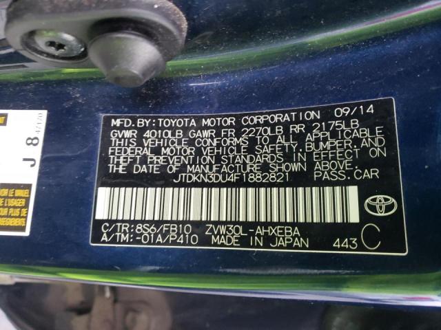 Photo 10 from auction – 2015 TOYOTA PRIUS with VIN JTDKN3DU4F1882821