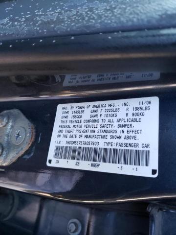 Photo 10 from auction – 2007 HONDA ACCORD EX with VIN 1HGCM56757A057903