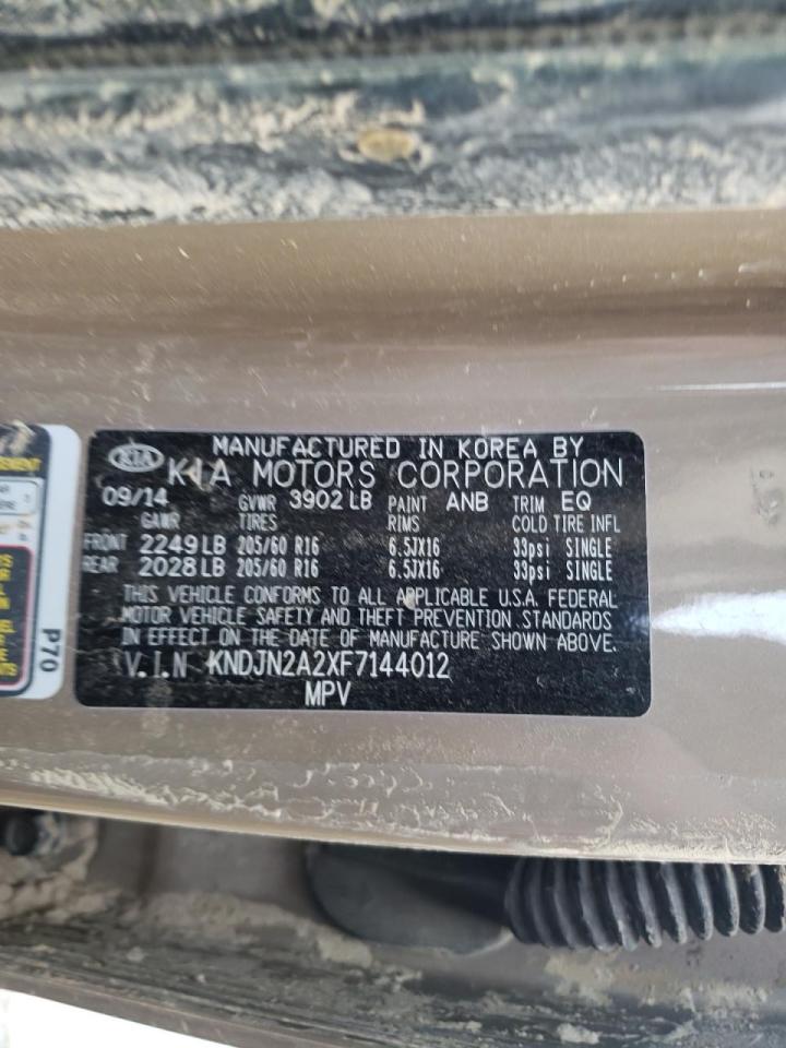 Photo 10 from auction – 2015 KIA SOUL with VIN KNDJN2A2XF7144012