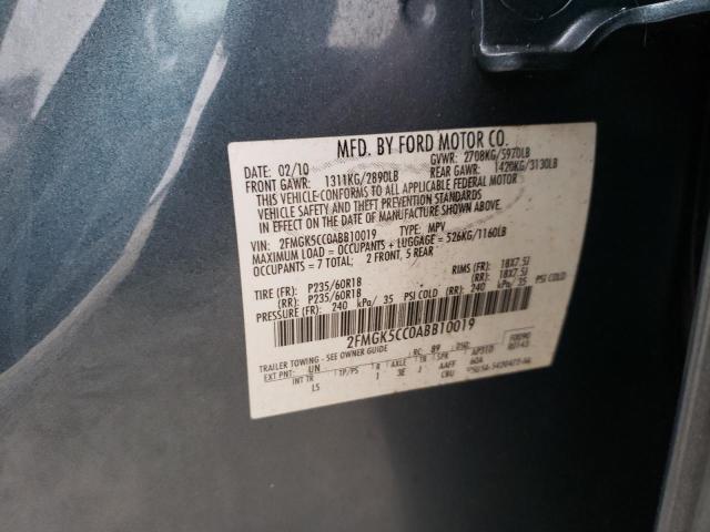 Photo 10 from auction – 2010 FORD FLEX SEL with VIN 2FMGK5CC0ABB10019