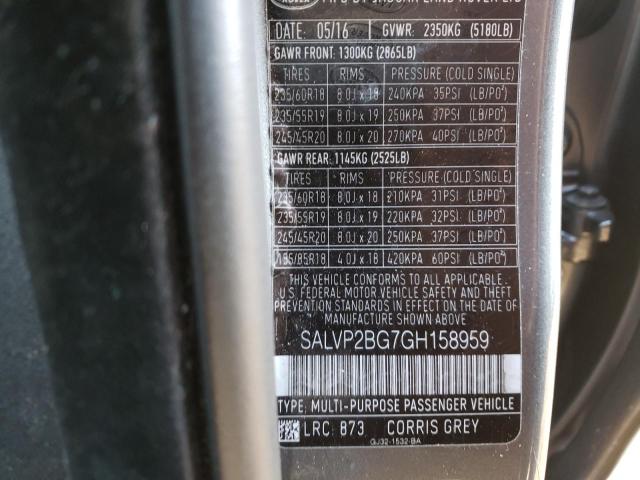 Photo 10 from auction – 2016 LAND ROVER RANGE ROVE with VIN SALVP2BG7GH158959