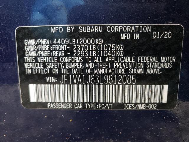 Photo 10 from auction – 2020 SUBARU WRX LIMITE with VIN JF1VA1J63L9812085