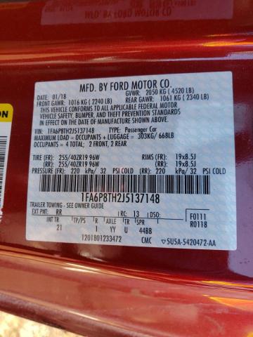Photo 10 from auction – 2018 FORD MUSTANG with VIN 1FA6P8TH2J5137148