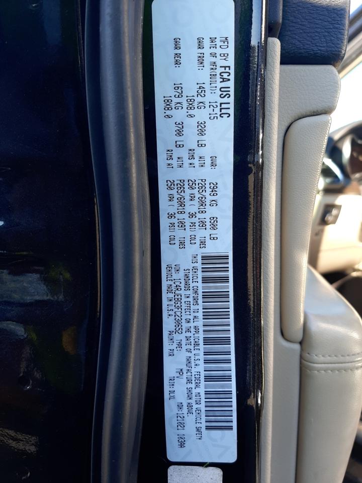 Photo 10 from auction – 2015 JEEP GRAND CHER with VIN 1C4RJEBG3FC230652