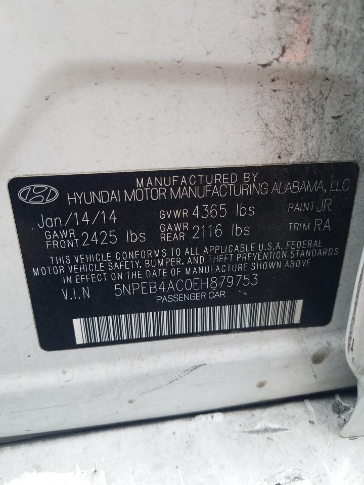 Photo 10 from auction – 2014 HYUNDAI SONATA GLS with VIN 5NPEB4AC0EH879753