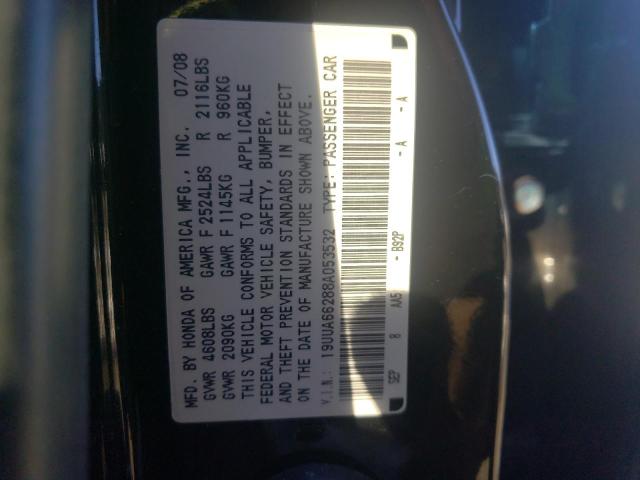 Photo 10 from auction – 2008 ACURA TL with VIN 19UUA66288A053532