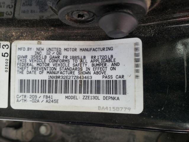 Photo 10 from auction – 2007 TOYOTA CAROLLA with VIN 1NXBR32E27Z843463