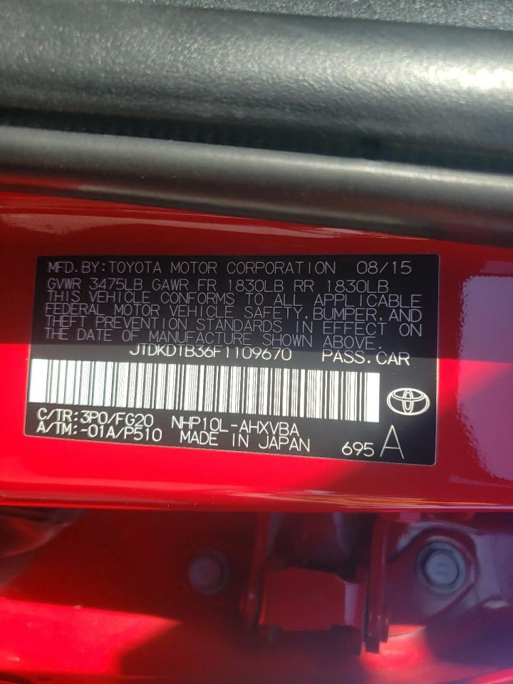 Photo 10 from auction – 2015 TOYOTA PRIUS C with VIN JTDKDTB36F1109670