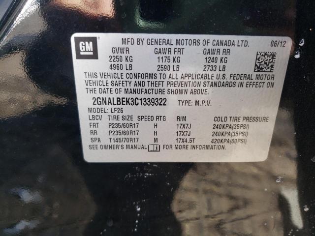 Photo 10 from auction – 2012 CHEVROLET EQUINOX LS with VIN 2GNALBEK3C1339322