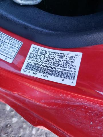 Photo 10 from auction – 2003 HONDA CIVIC EX with VIN 1HGEM21963L075258