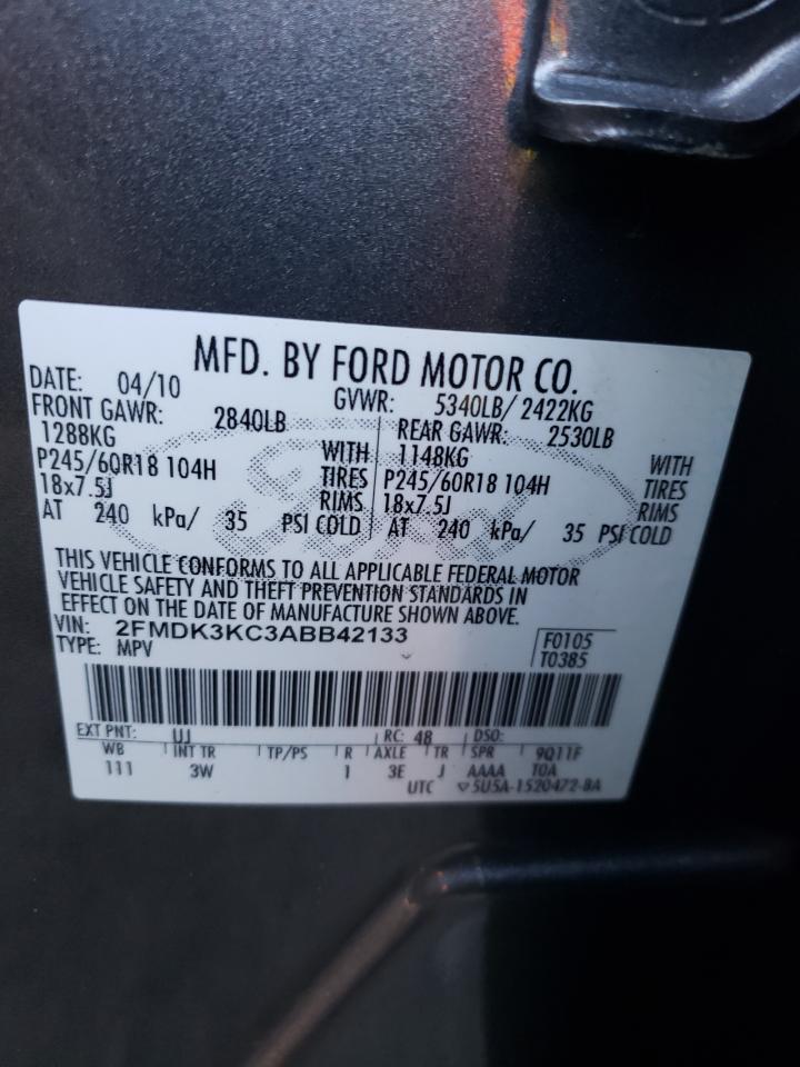 Photo 10 from auction – 2010 FORD EDGE LIMIT with VIN 2FMDK3KC3ABB42133
