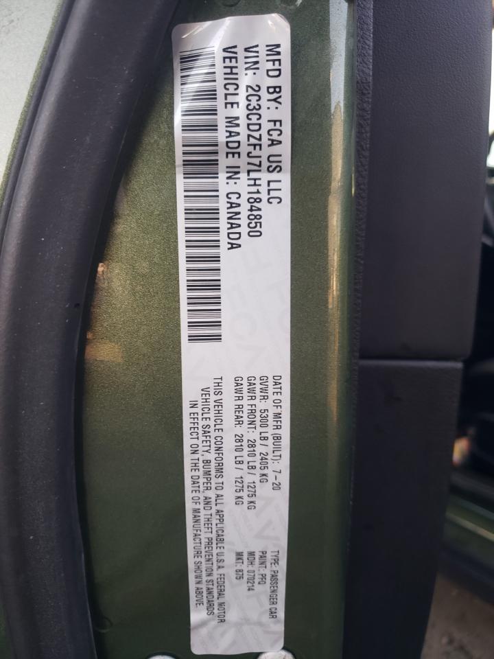 Photo 10 from auction – 2020 DODGE CHALLENGER with VIN 2C3CDZC91HH618097