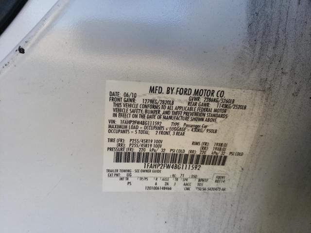 Foto 10 de la subasta – 2011 FORD TAURUS LIM con VIN 1FAHP2FW4BG111592
