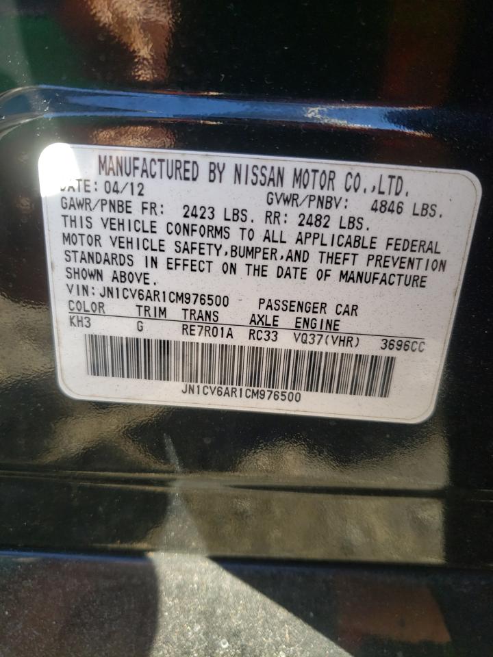 Photo 10 from auction – 2012 INFINITI G37 with VIN JN1CV6AR1CM976500