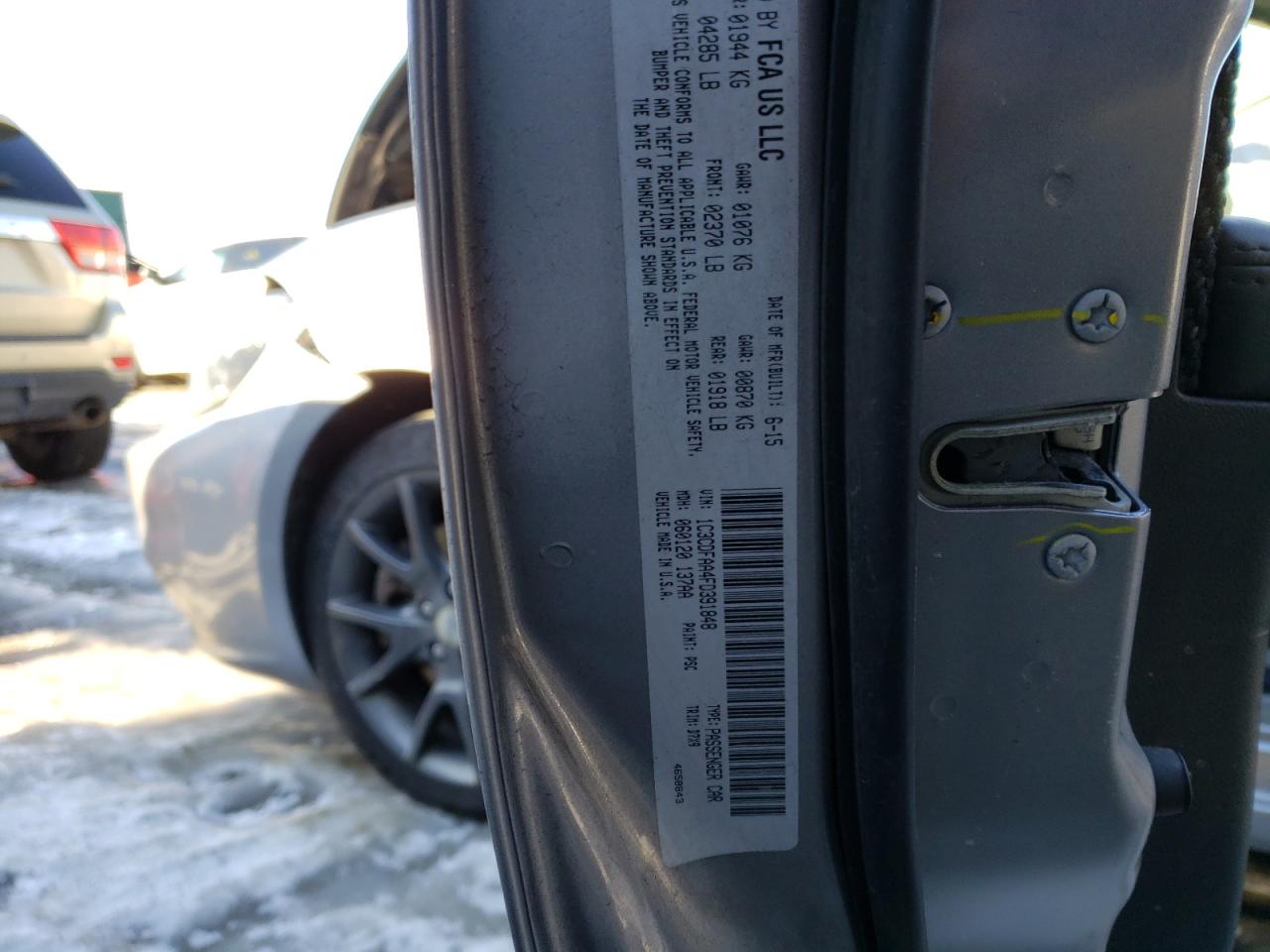 Photo 10 from auction – 2015 DODGE DART SE with VIN 1C3CDFAA4FD391848