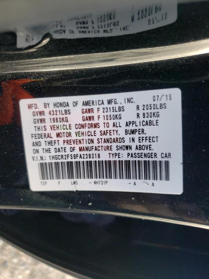Photo 10 from auction – 2015 HONDA ACCORD SPO with VIN 1HGCR2F59FA239018