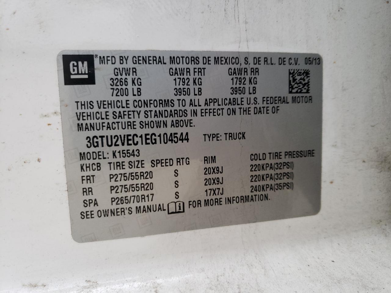 Photo 10 from auction – 2014 GMC SIERRA K15 with VIN 3GTU2VEC1EG104544