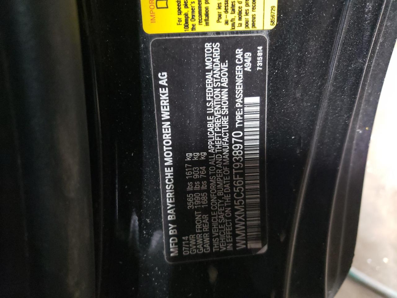 Photo 10 from auction – 2015 MINI COOPER with VIN WMWXM5C56FT938970