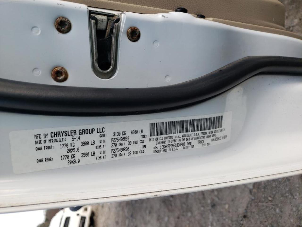 Photo 10 from auction – 2014 RAM 1500 LONGH with VIN 1C6RR7PT9ES360280