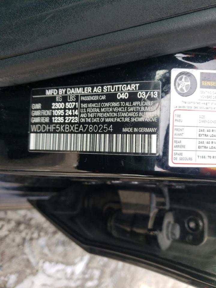 Photo 10 from auction – 2014 MERCEDES-BENZ E 350 with VIN WDDHF5KBXEA780254