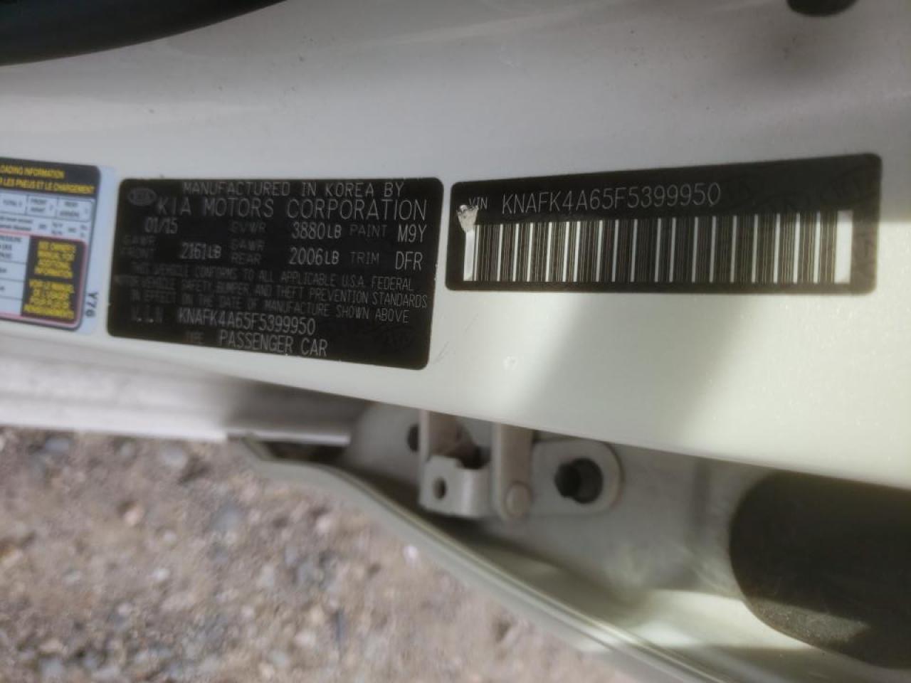 Photo 10 from auction – 2015 KIA FORTE LX with VIN KNAFK4A65F5399950