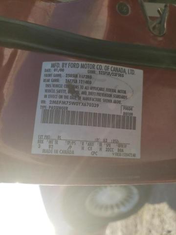 Photo 10 from auction – 2000 MERCURY GRAND MARQ with VIN 2MEFM75W0YX670339