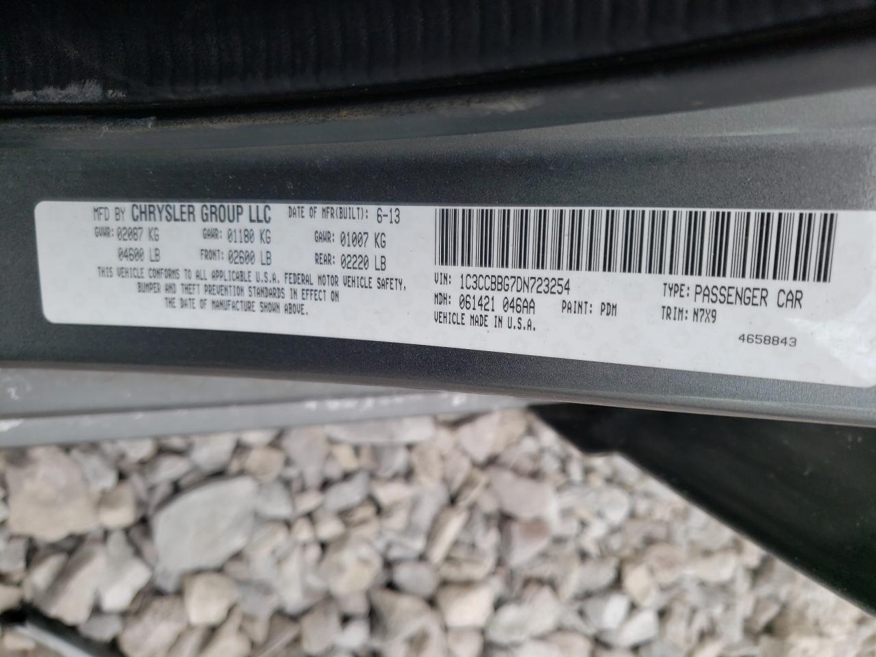 Photo 10 from auction – 2013 CHRYSLER 200 TOURIN with VIN 1C3CCBBG7DN723254