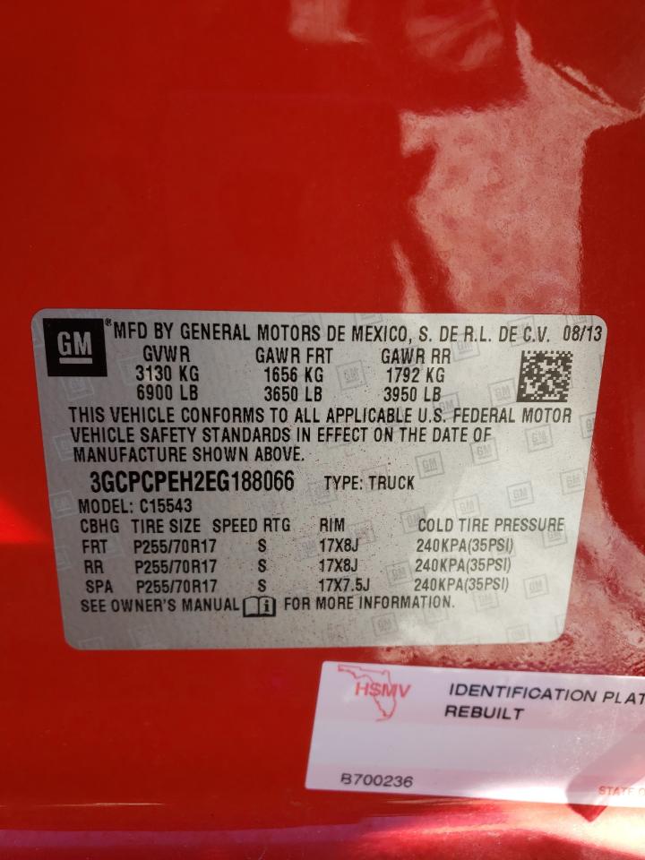 Photo 10 from auction – 2014 CHEVROLET SILVERADO with VIN 3GCPCPEH2EG188066